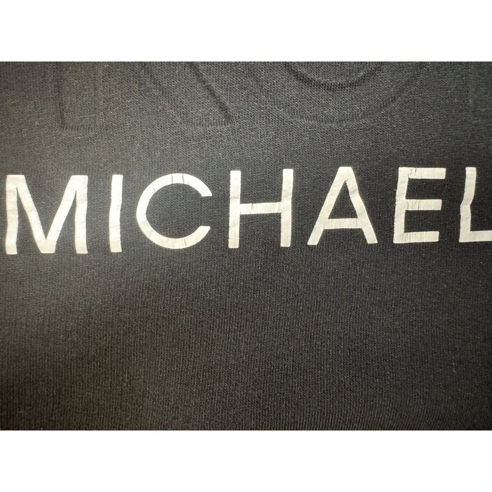 Michael Kors Men's Black Crewneck with Embossed KORS and White Logo
